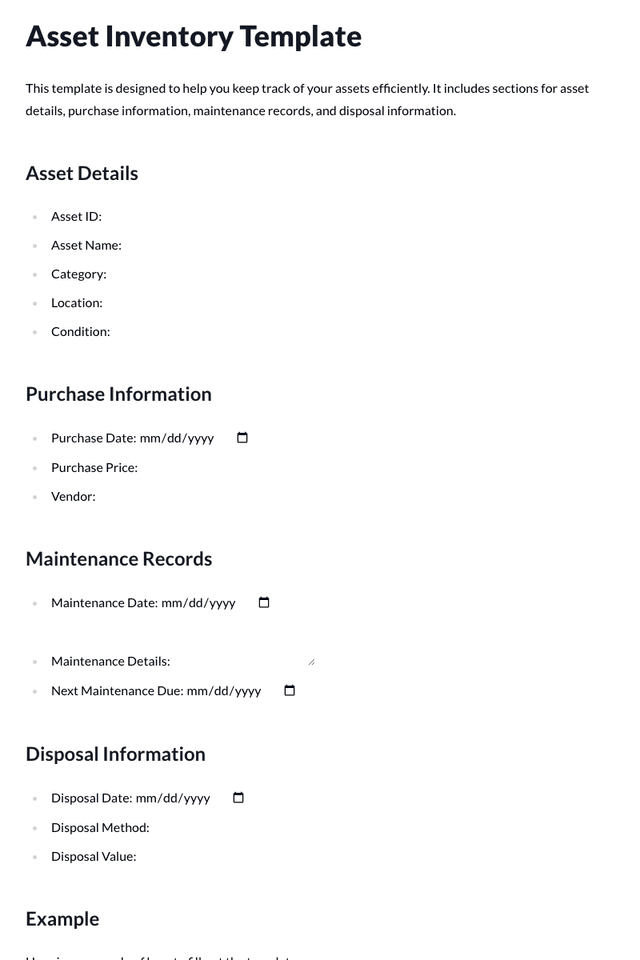 Asset Inventory Template