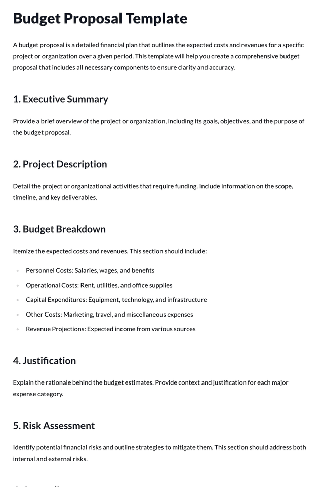 Budget Proposal Template