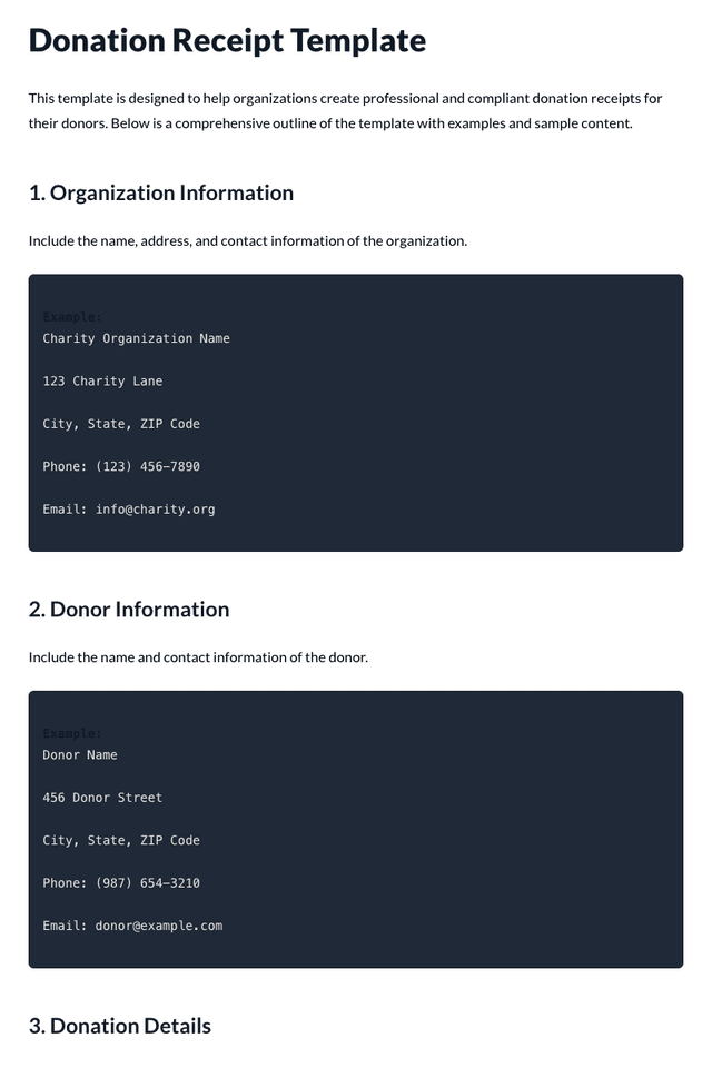 Donation Receipt Template