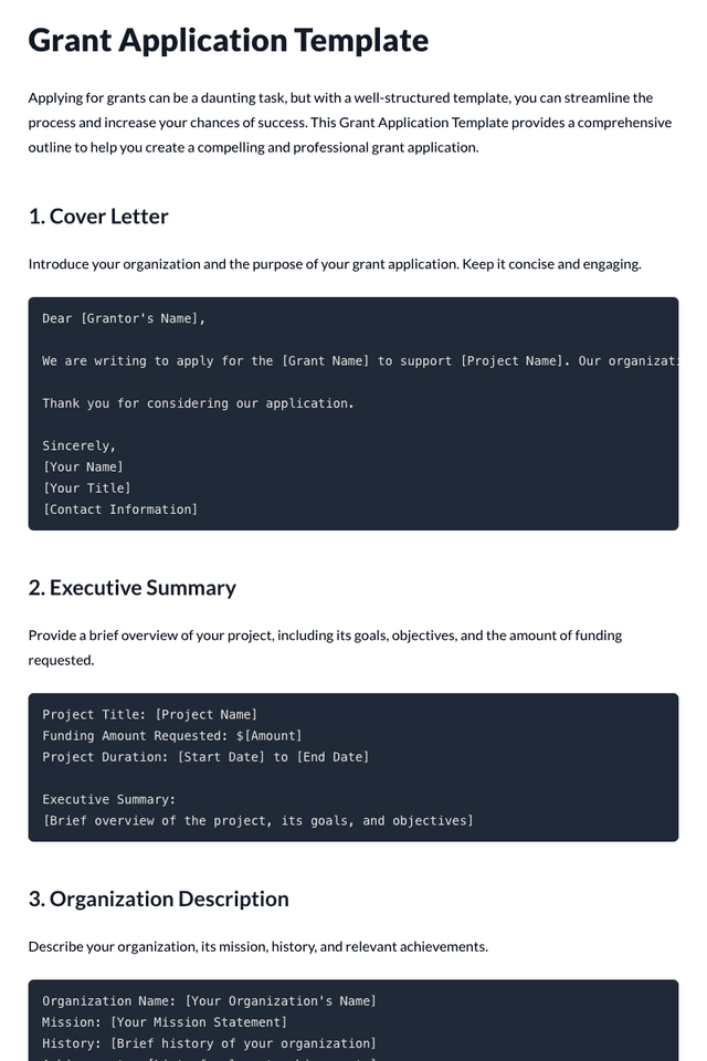 Grant Application Template