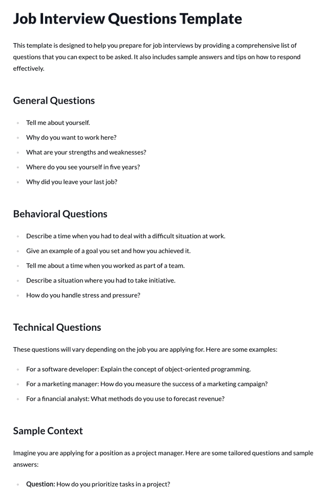 Job Interview Questions