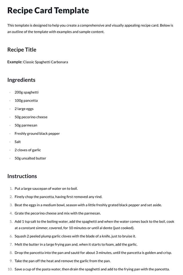 Recipe Card