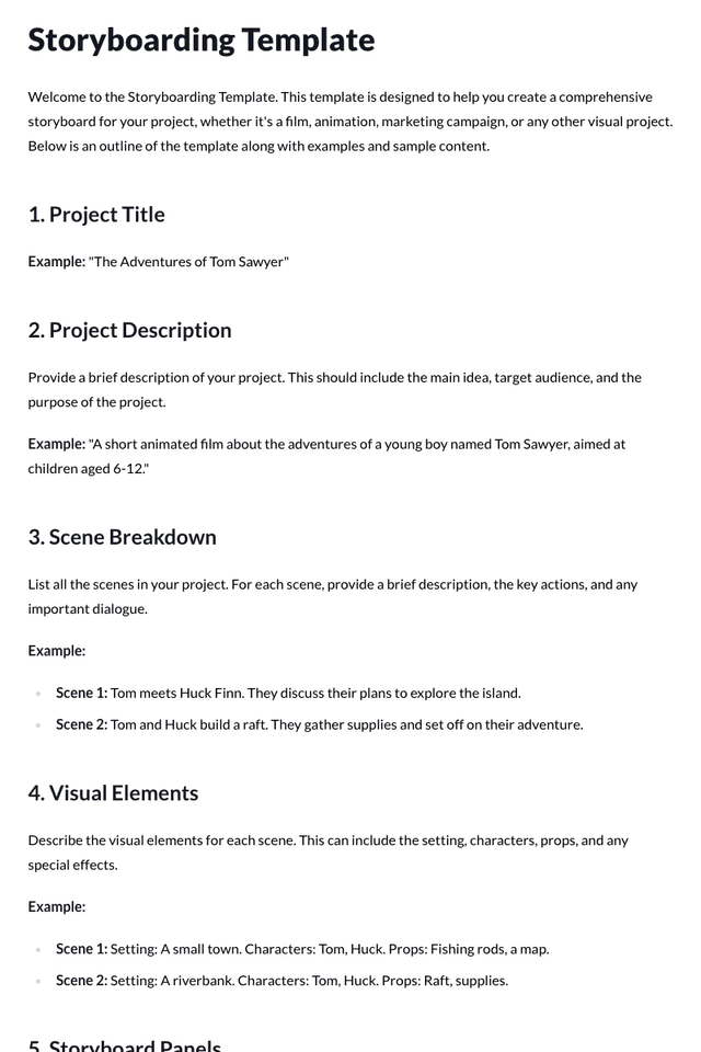 Storyboarding Template