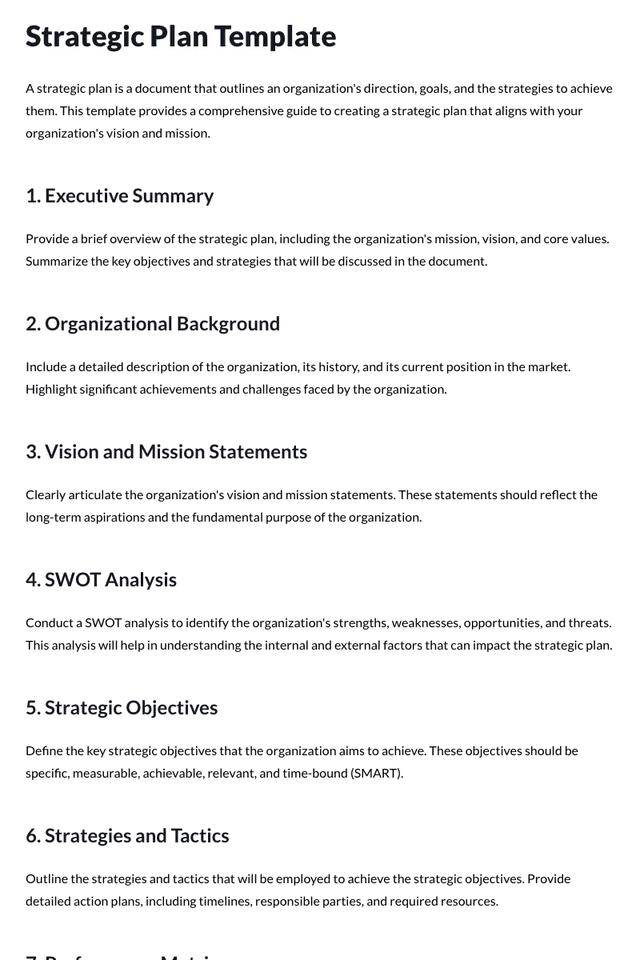 Strategic Plan Template