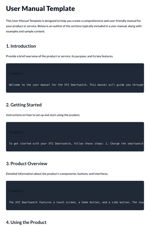 User Manual Template