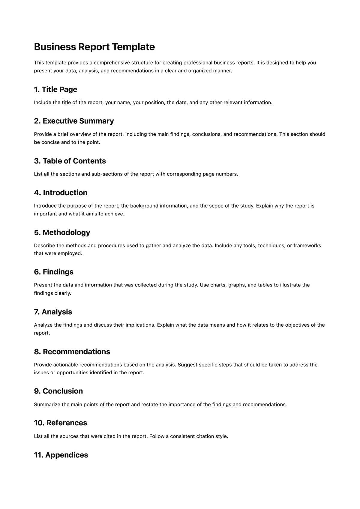 Business Report Template