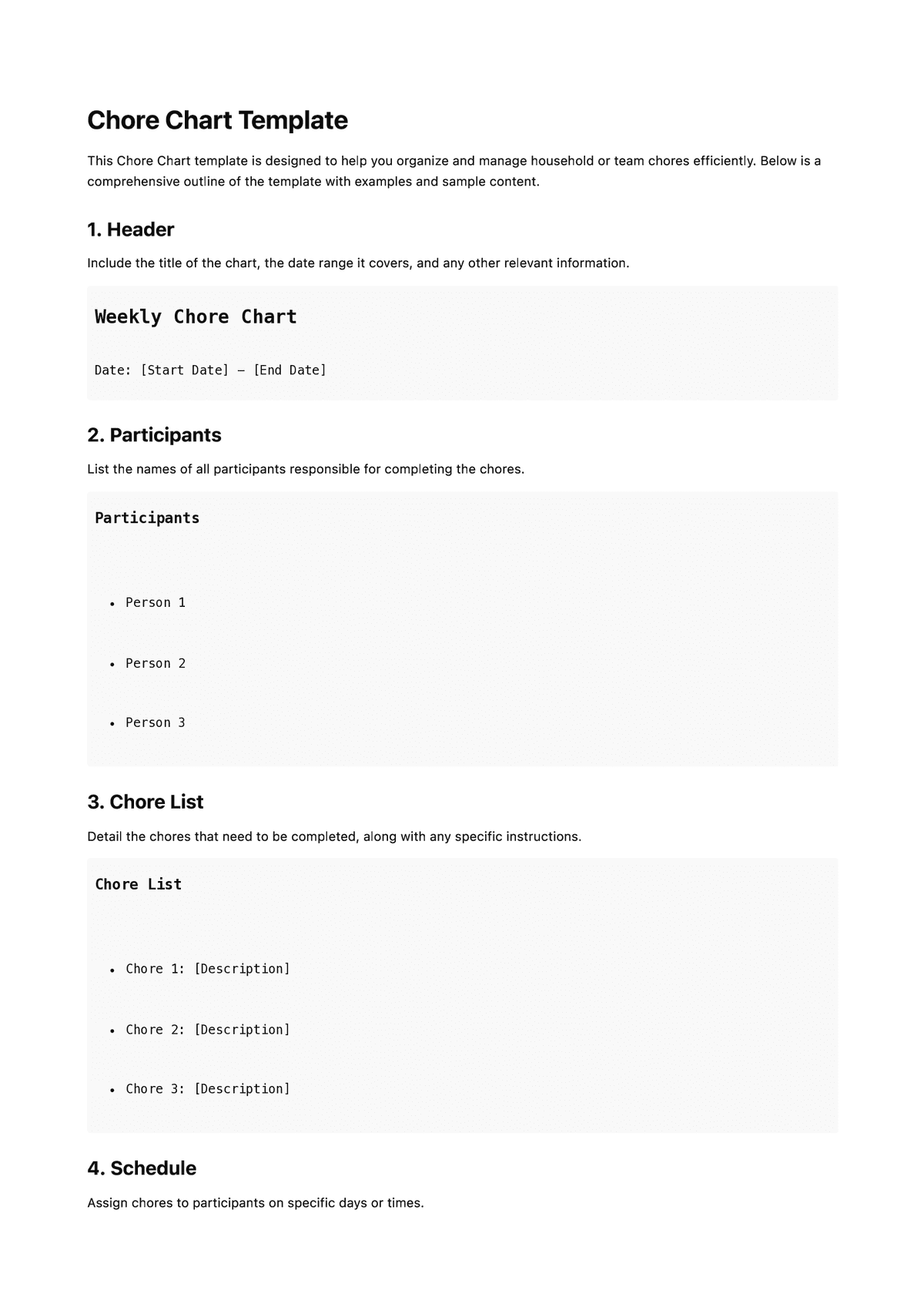 Chore Chart