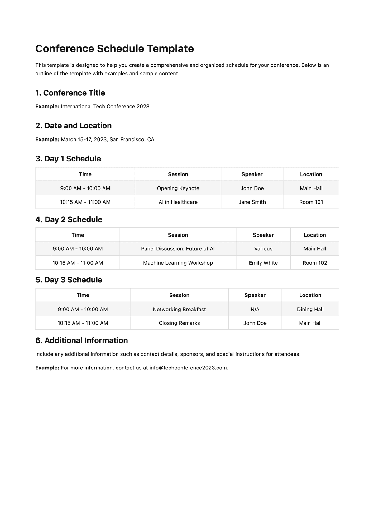 Conference Schedule