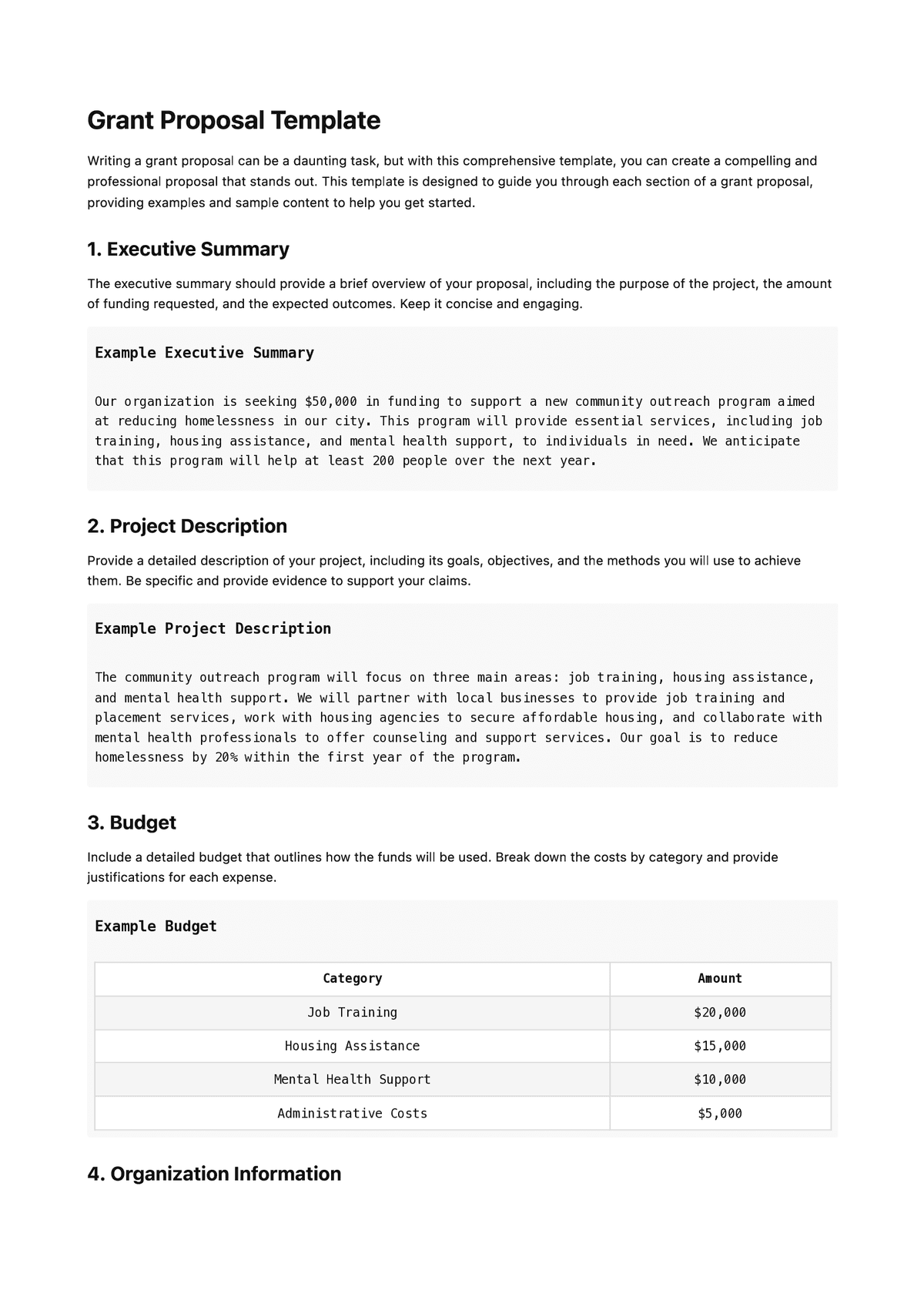 Grant Proposal Template