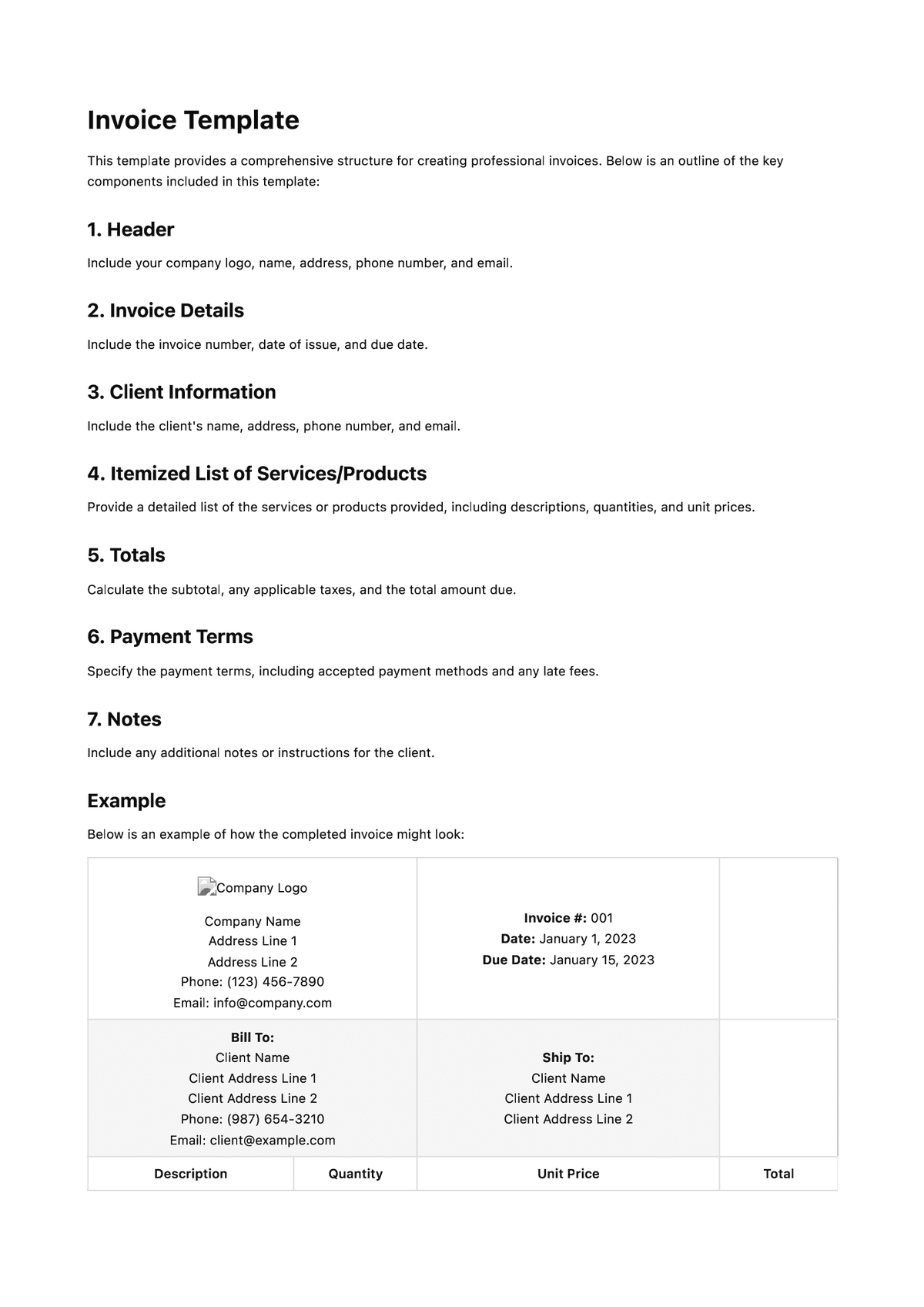 Invoice Template