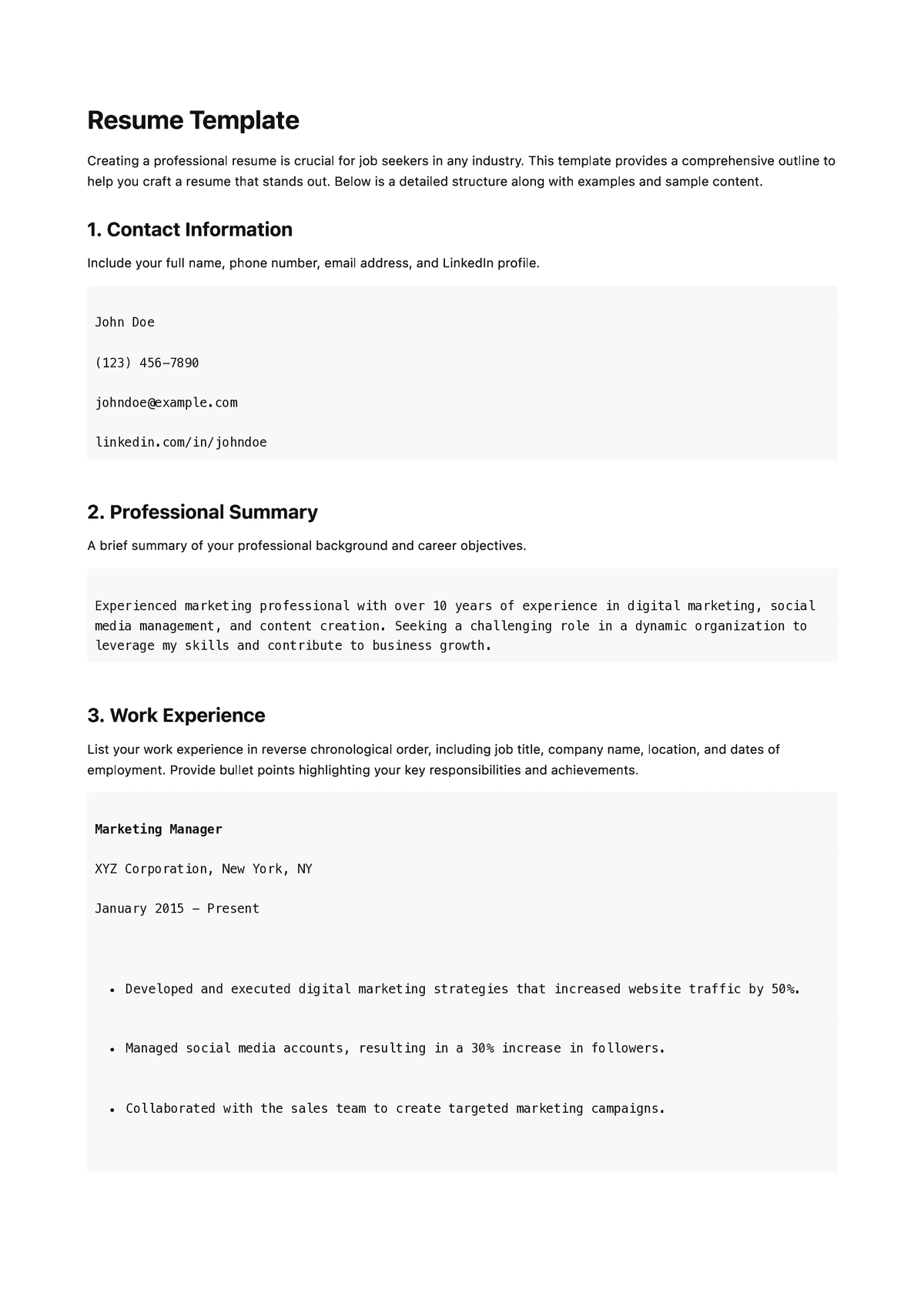 Resume Template