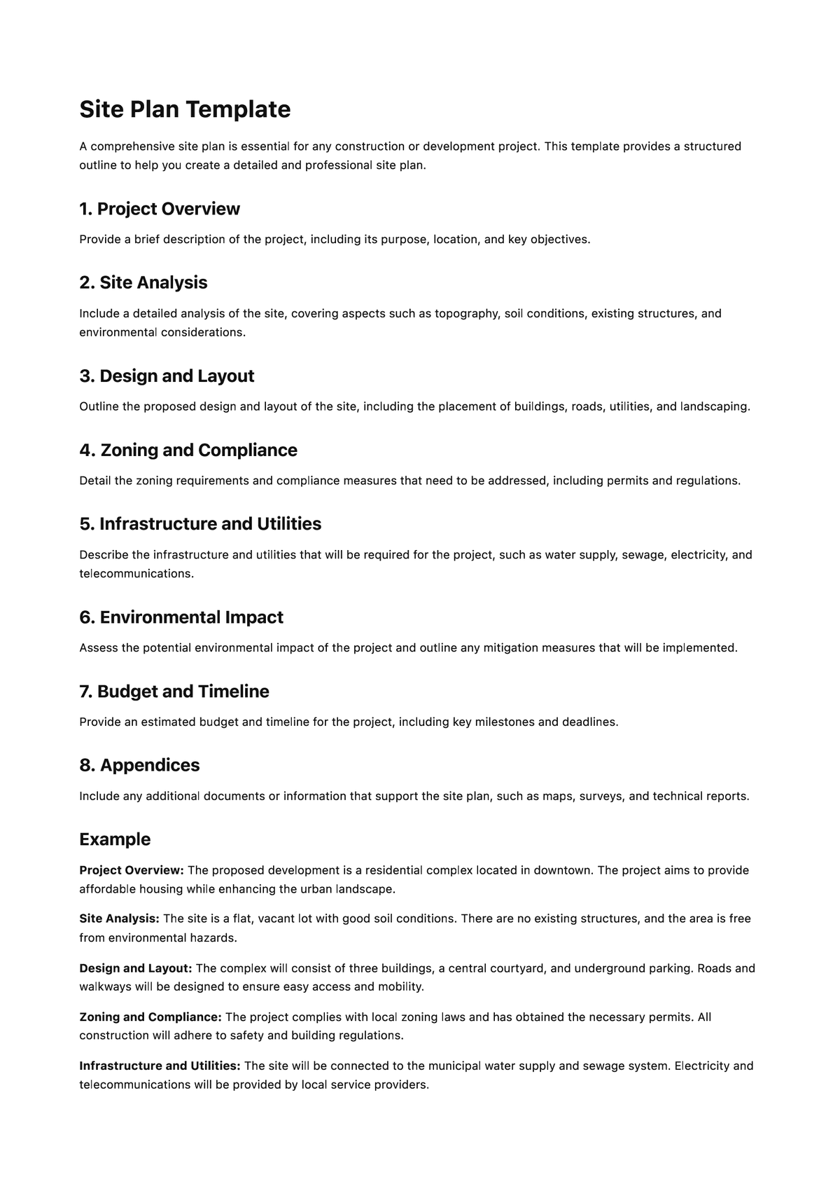 Site Plan Template