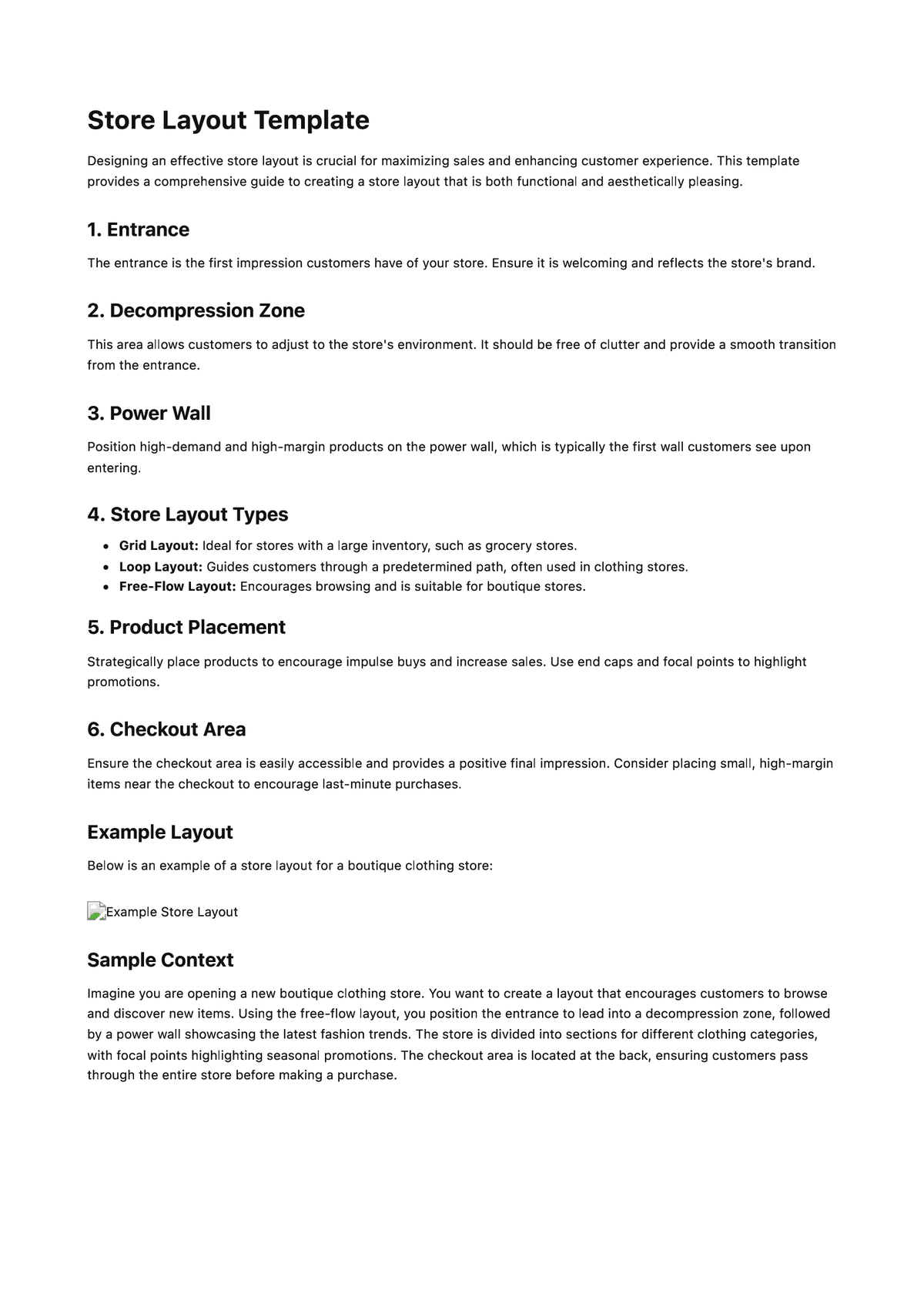 Store Layout Template