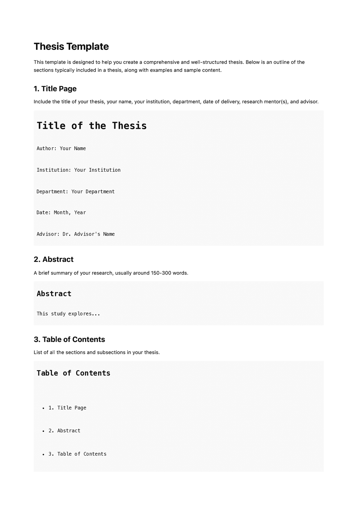 Thesis Template